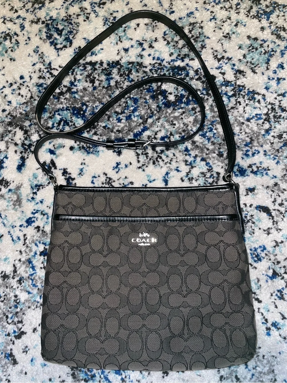 Coach Black Signature Jacquard Crossbody Bag